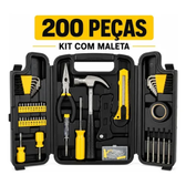 Imagem da oferta Jogo de Ferramentas 200 Peças com Chaves de Precisão e Allen Kit com Maleta Resistente - Titanium Platina