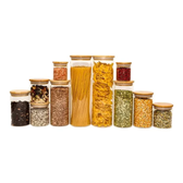 Imagem da oferta Potes De Vidro Mantimentos Com Tampa Bambu Oikos - 11 Pçs