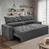 Imagem da oferta Sofá Retrátil e Reclinável 2,00m Essence Velusoft Cinza