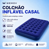 Imagem da oferta Colchão Inflável Casal grande Confortável e Aveludado para Acampamento com Bomba de Ar - Aguenta até 300kg - Wemov