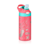 Imagem da oferta Garrafa Infantil De Inox Sereia Com Bebedor Silicone 350 Ml Lillo