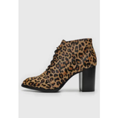 Imagem da oferta Ankle Boot Loucos E Santos Cano Curto Animel Print Onça Caramelo