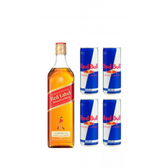 Imagem da oferta Whisky Johnnie Walker Red Label 1 Litro + 4 Latas do Energético Red Bull Energy Drink 250ml