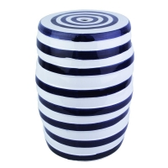 Imagem da oferta Banco Jardim Cerâmica Branco e Azul 46x33cm - A/CASA