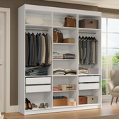 Imagem da oferta Guarda-roupa Closet 4 Gavetas 180 cm Branco Venus Madesa