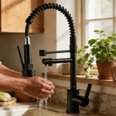 Imagem da oferta Torneira Cozinha Gourmet Prateada c Extensor Spray e Tubo Flexível