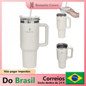 Imagem da oferta Romantic Crown Copo isolado de aço inoxidável 304 garrafa termica Copo Termico a Vácuo copo com canudo de água caneca 40OZ