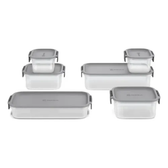Imagem da oferta Electrolux Kit 6 Potes Herméticos De Plástico Cinza, 12,4l, Safelock, Empilhável E Modular