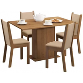 Imagem da oferta Conjunto Sala de Jantar Madesa Talita Mesa Tampo de Madeira com 4 Cadeiras