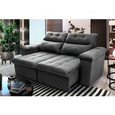 Imagem da oferta Sofá Retrátilreclinável King House Verona 1,50m Velut Cinza C Molas