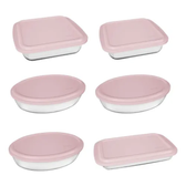 Imagem da oferta Conjunto Assadeiras 6 Peças com Tampa Cor Rosa - Marinex