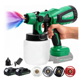 Imagem da oferta Pistola De Pintura Elétrica Com 2 Bateria 4 Bicos Ajustáveis Verde Premium Com 4 Bicos 127220v
