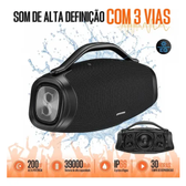 Imagem da oferta Caixa de som bluetooth 5.4 sabala 200w 36H Portátil app eq ipx6 tws Potente DR-909 39000mAh Hifi EQ Estéreo 35hz - 20khz cor preto