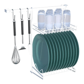 Imagem da oferta Cozinha Suspensa Essence Kit 01 Organizador Escorredor 6 Peças 100% Em Aço Cor Branco
