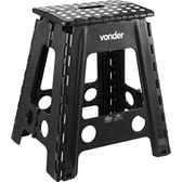 Imagem da oferta Vonder Banqueta Plástica Dobrável Preta Altura 450 Mm.