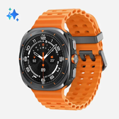 Imagem da oferta Samsung Galaxy Watch 47mm Lte Sm-l705fzapzto Titânio Cinza Mesh Laranja