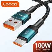 Imagem da oferta Toocki 7a Cabo USB tipo C para Huawei honor 100w66w Xiaomi Poco Oneplus Samsung