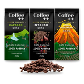 Imagem da oferta Kit 3 Pacotes Café Especial Em Grãos Coffee Mais Variedades: Caparaó, Intenso E Solos Vulcânicos - 100% Arábica (3x250g)