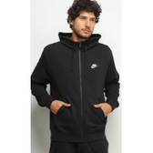 Imagem da oferta Jaqueta Nike Club FZ c/ Capuz Masculina - Preto e Branco