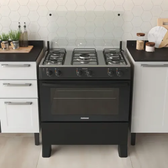Imagem da oferta Fogão 5 Bocas Itatiaia Preto Star New Com Forno 88L e Tampa de Vidro Bivolt