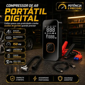 Imagem da oferta Compressor Ar Portátil Bateria Conector Veicular Bivolt 150 PSI