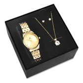 Imagem da oferta Kit Relógio Colar E Brincos Dourado Saint Germain 28mm