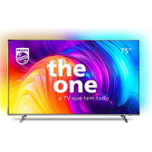 Imagem da oferta Smart TV Philips THE ONE 75" 4K 120 Hz Android Ambilight P5 Dolby Vision/Atmos Play-Fi Game Bar - 75PUG8807/78