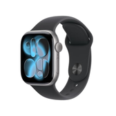 Imagem da oferta Apple Watch Series 11 GPS Caixa em alumínio cinzento sideral de 42 mm com Bracelete desportiva preta - PM