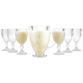 Imagem da oferta Conjunto de Jarra 1L e Taças 350ml de Vidro Haus Concept Canelado 7 Peças