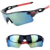 Imagem da oferta JustGoFit Óculos de Sol Esportivo Masculino Lentes Espelhadas Azul-Verde UV400