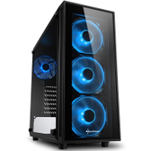 Imagem da oferta Gabinete Gamer Sharkoon TG4 Blue sem Fonte Mid Tower USB 3.0 4 Fans Preto com Lateral em Vidro