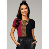 Imagem da oferta Blusa Vermelho e Preto com Recorte Frontal