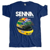 Imagem da oferta Homem verão algodão camiseta ayrton senna capacete camisetas roupas 1 carro de corrida homem tripulação pescoço man