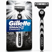 Imagem da oferta Gillette Mach3 Carbono Aparelho de Barbear com Carvão Ativado 1 Unidade