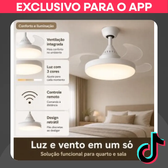 Imagem da oferta Ventilador de Teto Retrátil 120W c Lâmpada 3 Cores e Controle Bivolt