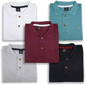 Imagem da oferta Kit 5 Camisa Polo Envoy Tecido Piquet Básica Masculina (G PRETO-BRANCO-VINHO-CINZA-VERDE ÁGUA)