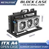 Imagem da oferta METALFISH ITX A4 Alumínio Open Frame Case GPU vertical 240mm Cooler Mini-ITX compatível DIY Gaming PC