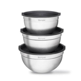 Imagem da oferta Conjunto de 3 Bowls Bumper em Inox com Tampa Hermética Kit Tigelas Multiuso Cozinha - Bumper Magazine