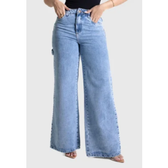 Imagem da oferta Calça Feminina Sawary Wide Leg Azul