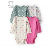 Imagem da oferta Kit Body Bebê 4 Peças Laços Coração Multicor Carter's