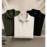 Imagem da oferta Kit com 3 Camisas Polo Canelada Gola Italiana