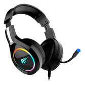 Imagem da oferta Fone de ouvido over-ear gamer Havit H2232D 2xP2, RGB - Preto