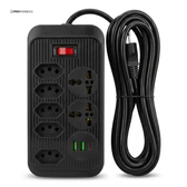 Imagem da oferta Extensão Elétrica 5 Tomadas 2 USB 1 Tipo C Pd Filtro de Linha com Proteção de Sobrecarga Tomada Universal Tripolar C