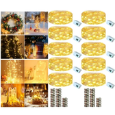 Imagem da oferta Kit 10 Fio Fada Lph Decoração Iluminação Casamento Festas Artesanato Luzes De Fada Led 2m 20 Leds Luz Branco Quente