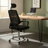 Imagem da oferta Cadeira Executiva Eike Mesh Zebra Alta Preta Giratória Ergonômica Com Reclinável