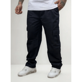 Imagem da oferta Calça Cargo Sarja Larga Masculina Skate Casual Bolso Lateral