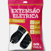 Imagem da oferta Extensão Elétrica 3 Metros Preto 3 Tomada Tripolar