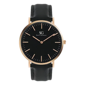 Imagem da oferta Relógio Masculino Saint Germain Murray Black Rosé Gold 40mm Correia Preto Bisel Dourado Fu