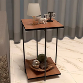 Imagem da oferta Mesinha Lateral Alta Tampo Duplo Estilo Industrial