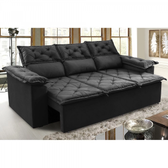 Imagem da oferta Sofá 3 Lugares Retrátil e Reclinável Cama inBox Compact 2,00m Velusoft Preto